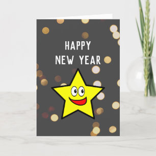 Ermutigender Neujahrs-Goldstar Feiertagskarte