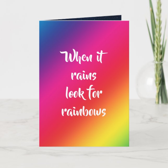 Ermutigendes Zitat, nach Regenbogen und Sternen su Karte (Vorderseite)