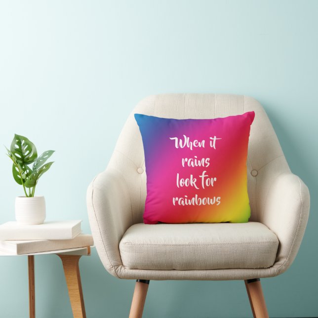 Ermutigendes Zitat, nach Regenbogen und Sternen su Kissen (Stuhl )