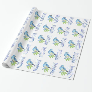 Ermutigung der Bibelschrift Matthew Bluebird Geschenkpapier