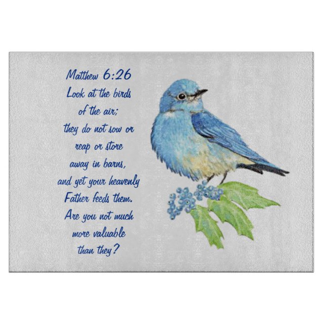 Ermutigung der Bibelschrift Matthew Bluebird Schneidebrett (Vorderseite)