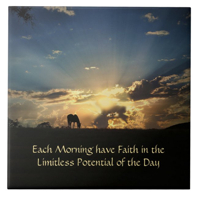 Ermutigung der Menschen Glaube Inspirationshorn un Fliese (Vorderseite)
