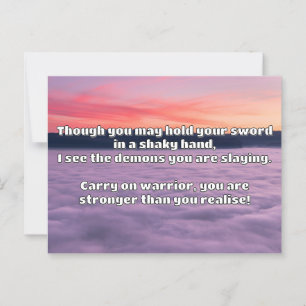 Ermutigung des Empath Warrior zu einem positiven Z Postkarte