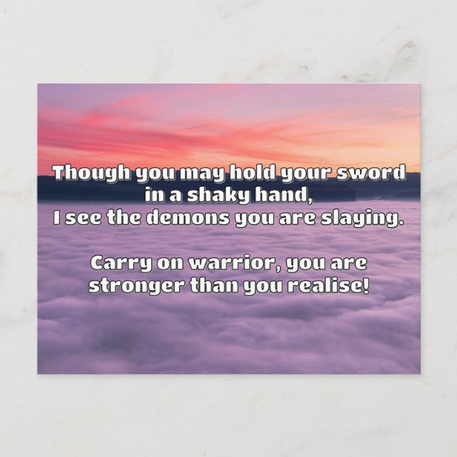 Ermutigung des Empath Warrior zu einem positiven Z Postkarte (Vorderseite)