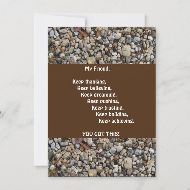 Ermutigung einer leeren Grußkarte (Vorderseite)