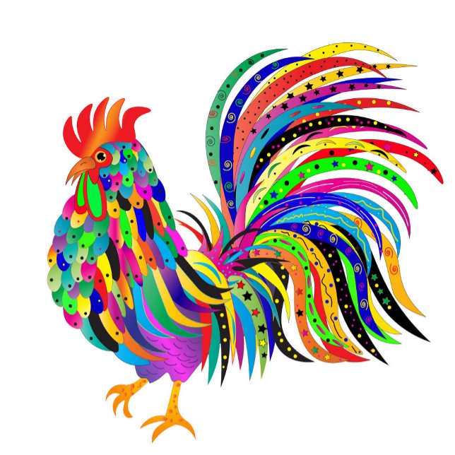 Ermutigung eines hellen Abstrakten Rooster Kaleido Karte (Von Creator hochgeladen)