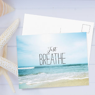 Ermutigung Einfach Atmen am Strand Postkarte