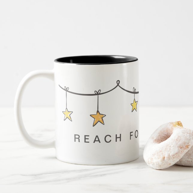 Ermutigung für die Sterne Zweifarbige Tasse (Mit Donut)