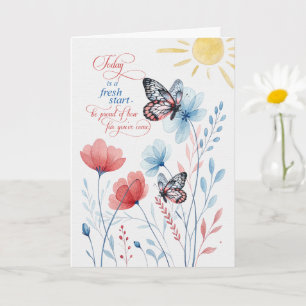 Ermutigung Heute ist ein Neuanfang Botanisch Karte