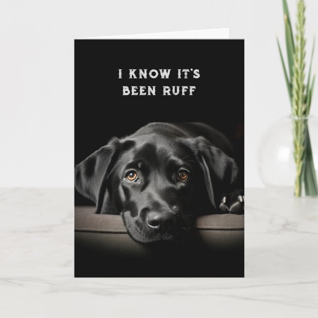 Ermutigung/Niedlicher Schwarzmaler-Hund Karte (Vorderseite)
