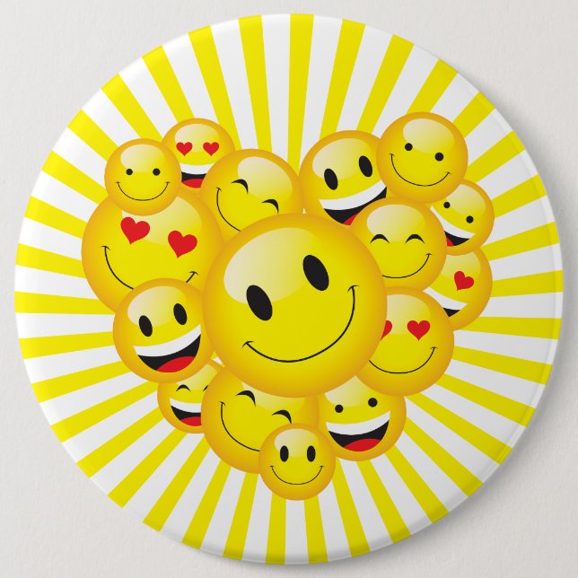 Ermutigung Positivität Höhepunkt des sonnigen Läch Button (Vorderseite)