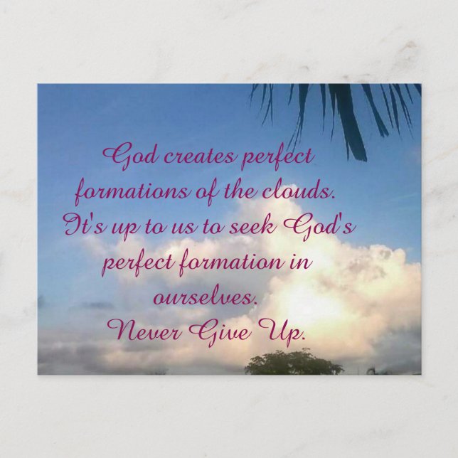 ERMUTIGUNG POST-KARTE "GEBEN SIE NIEMALS AUF GOTT  POSTKARTE (Vorderseite)