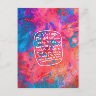 Ermutigung Postkartenziffer abstrakte Kunst pink Postkarte