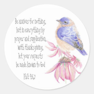 Ermutigung, Schrift, fröhlicher Bluebird Runder Aufkleber