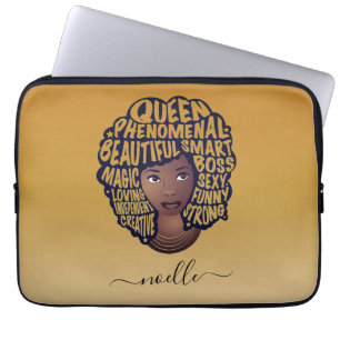 Ermutigung schwarzer Frauen, gelbes Gold Laptopschutzhülle