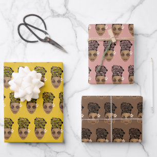 Ermutigung schwarzer Frauen, natürliche Haarnerve Geschenkpapier Set
