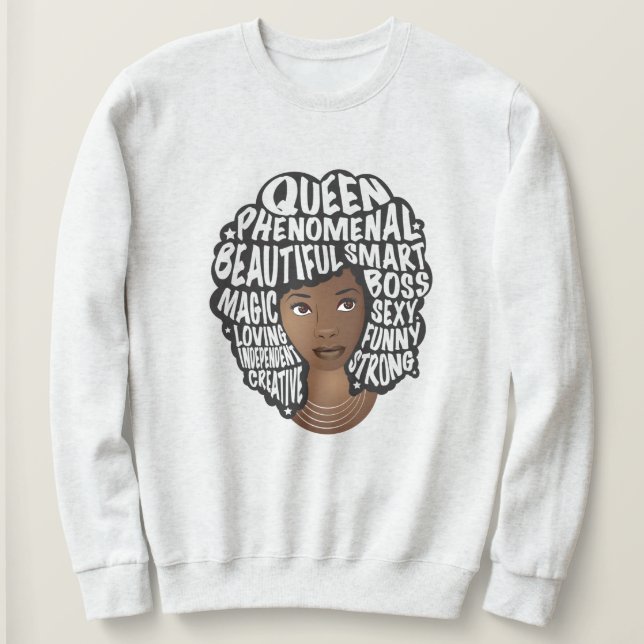 Ermutigung schwarzer Frauen, natürliche HaarSchönh Sweatshirt (Design vorne)