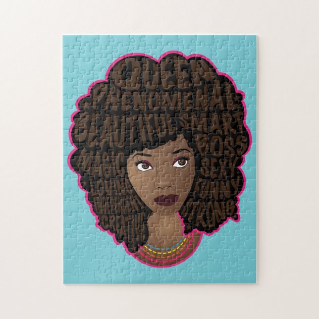 Ermutigung schwarzer Frauen, natürliches Haar, bla (Vertikal)