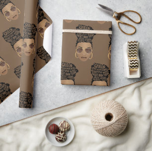 Ermutigung schwarzer Frauen, natürliches Haar, Bun Geschenkpapier