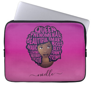 Ermutigung schwarzer Frauen, rosa Magenta Laptopschutzhülle