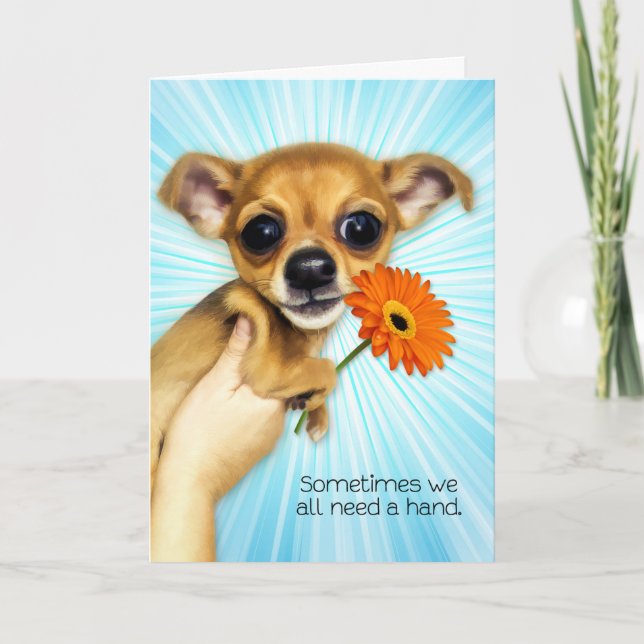 Ermutigung von Cartoon Chihuahua Welpe Karte (Vorderseite)