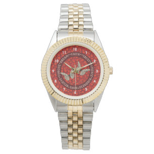 Ermutigung von Wörtern Herbstlaub Inspiration Armbanduhr