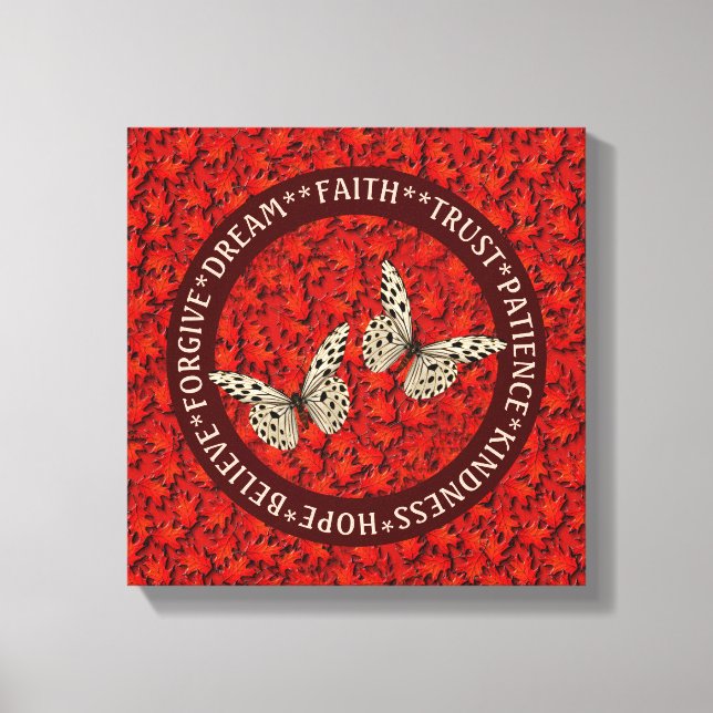 Ermutigung von Wörtern Herbstlaub Inspiration Leinwanddruck (Vorderseite)