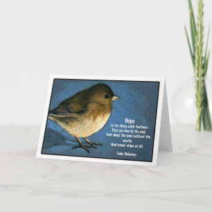 ERMUTIGUNGS-KARTE MIT JUNCO-VOGEL KARTE