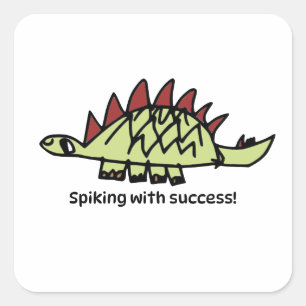 Ermutigungsaufkleber für Kinder - Stegosaurus Quadratischer Aufkleber