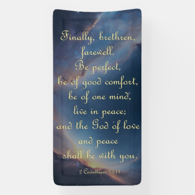 Ermutigungsbanner - 2 Korinther 13:11 Banner (Vertikal)