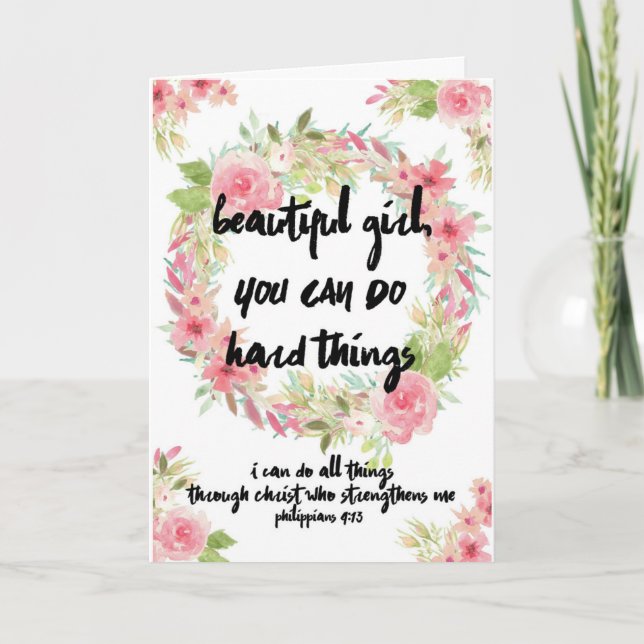Ermutigungskarte Rosa Rosen mit Schrift Karte (Vorderseite)