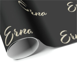 Erna papier cadeau en or blanc écriture manuscrite