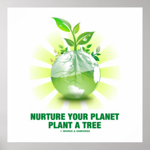 Ernähren Sie Ihre Planeten-Pflanze ein Baum Poster