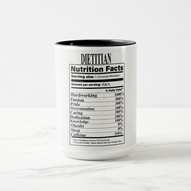Ernährung des Diätetikers Tasse der Fakten (Zentrum)