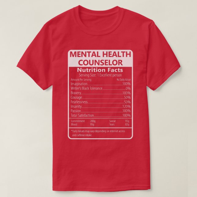Ernährung des psychischen Beraters für Gesundheit  T-Shirt (Design vorne)