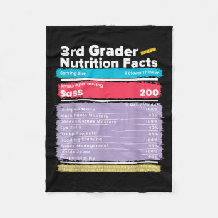 Ernährung Fakten 3. Grade Funny Back to School Shi Fleecedecke