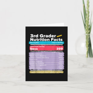 Ernährung Fakten 3. Grade Funny Back to School Shi Karte