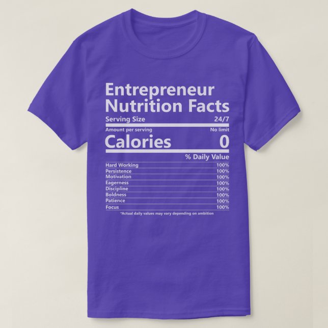 Ernährung Fakten Unternehmererfolg Motivation T-Shirt (Design vorne)