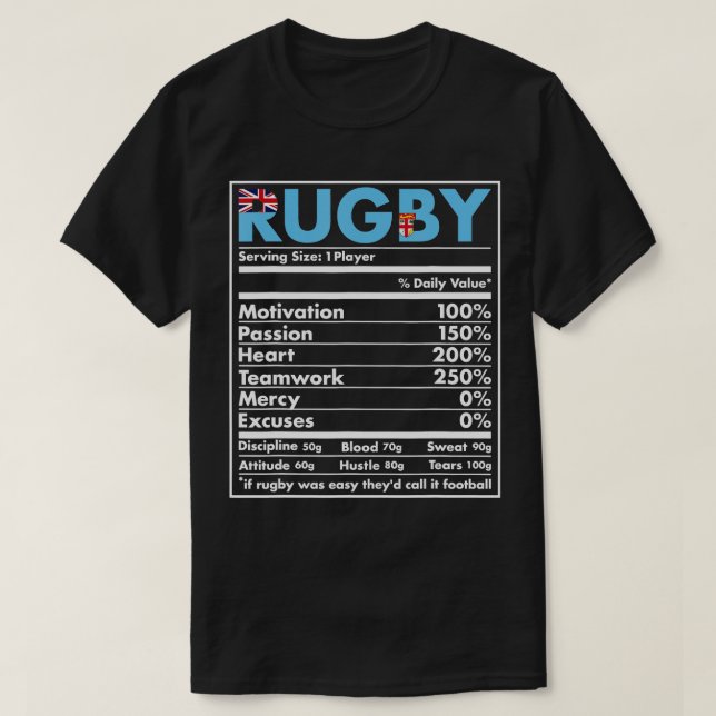 Ernährung Fiji Rugby T-Shirt (Design vorne)