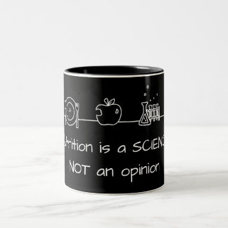 Ernährung ist eine Wissenschaft, KEINE Meinung Tas Zweifarbige Tasse