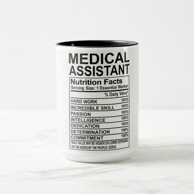 Ernährung medizinischer Assistant Fakten Tasse (Zentrum)