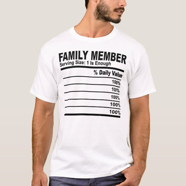 Ernährung von Familienmitgliedern Personalisiert T-Shirt (Vorderseite)