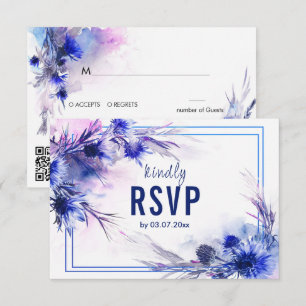 Ernährungsauswahl mit QR-Code Kornblumen-Träumerei RSVP Karte