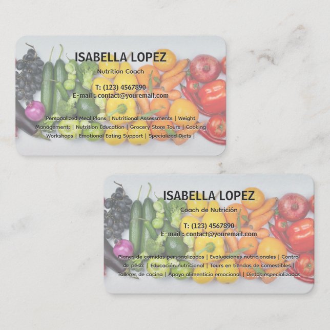 Ernährungsberater Bilingual Visitenkarte (Vorne/Hinten)