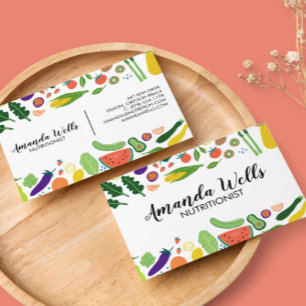 Ernährungsberater Koch Einzigartiges Gemüse Kunst Visitenkarte