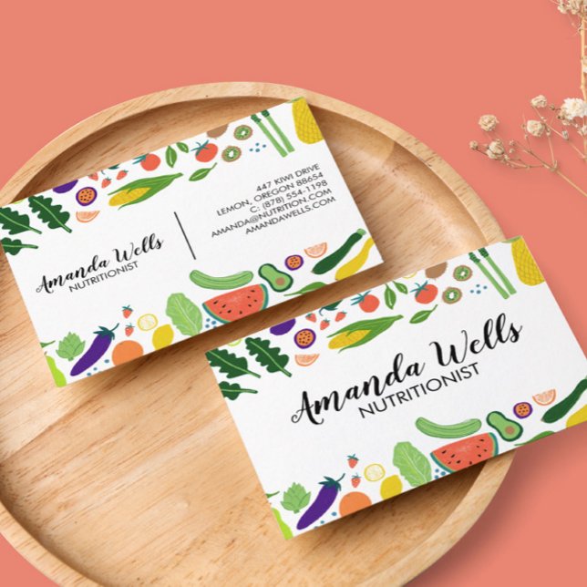 Ernährungsberater Koch Einzigartiges Gemüse Kunst Visitenkarte (Von Creator hochgeladen)