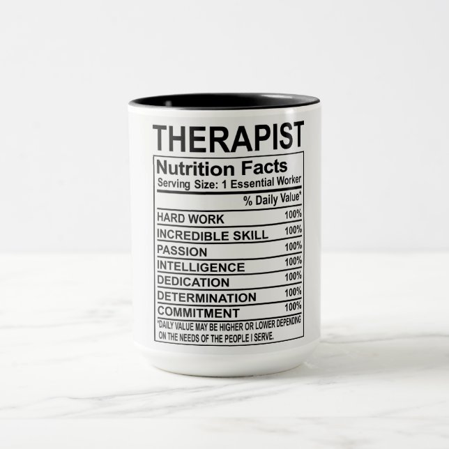 Ernährungsdaten des Therapeuten Tasse (Zentrum)