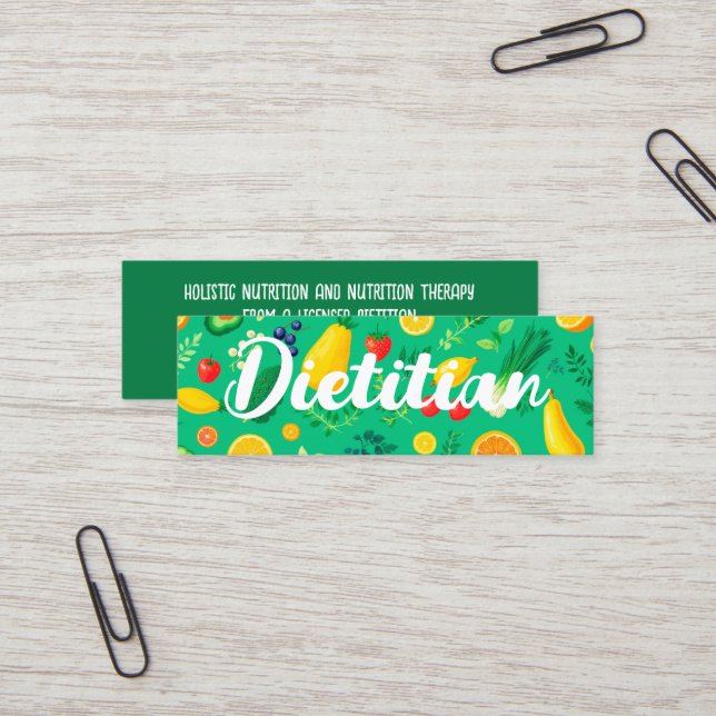 Ernährungsdiätin Mini Visitenkarte (Vorderseite/Rückseite Beispiel)