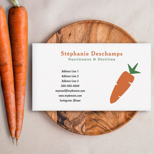 Ernährungsfachkarte Visitenkarte (Nutritionist & Dietitian Carrot Business Card)