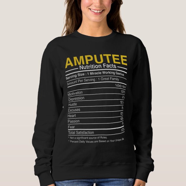 Ernährungsfakten für Amputierte - Lustige Amputati Sweatshirt (Vorderseite)